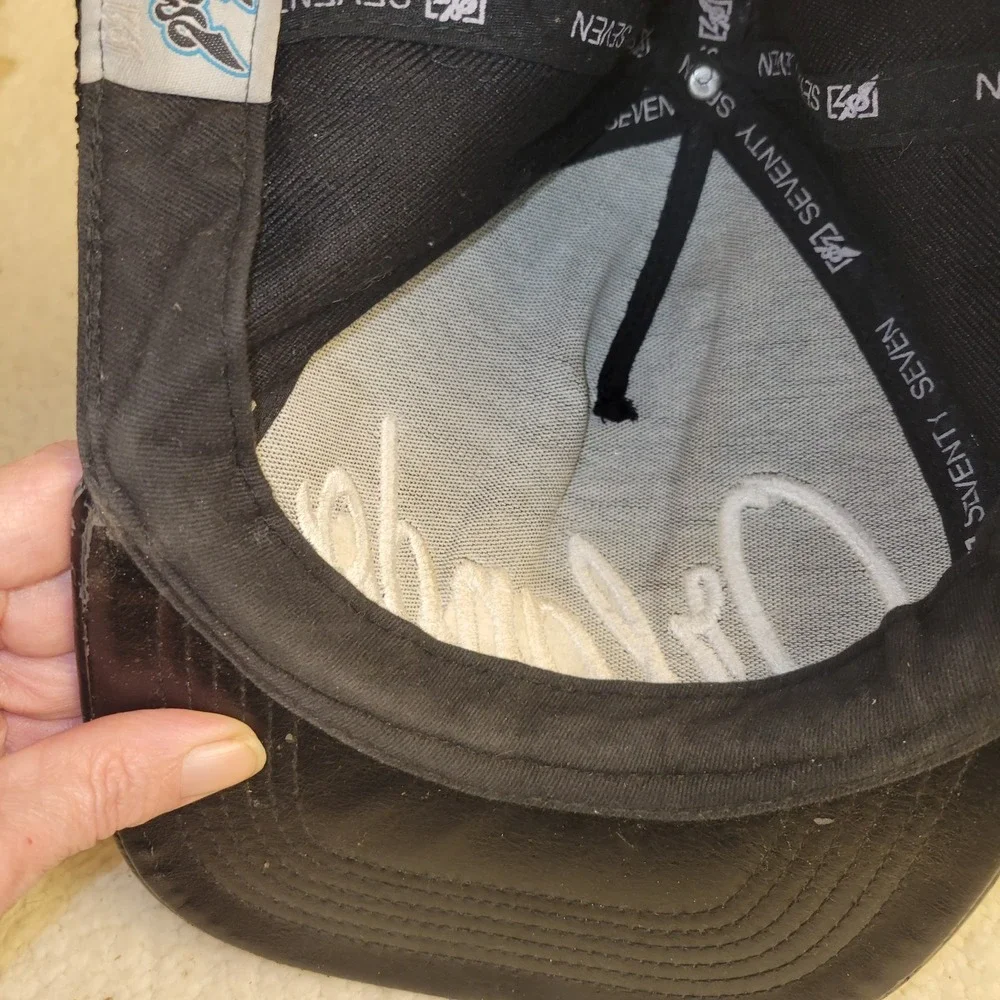 Seventy Seven Mesh Snapback Hat Black Script Logo‎ Trucker Cap Adjustable